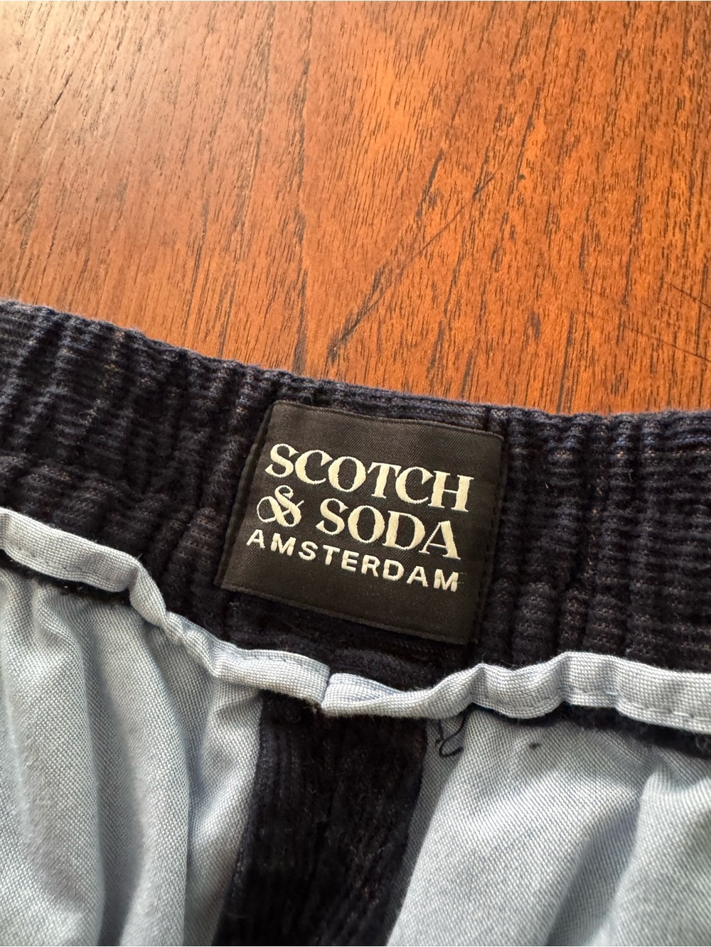 Scotch & Soda Black Corduroy Plaid Drawstring Pants - Picture 3 of 7